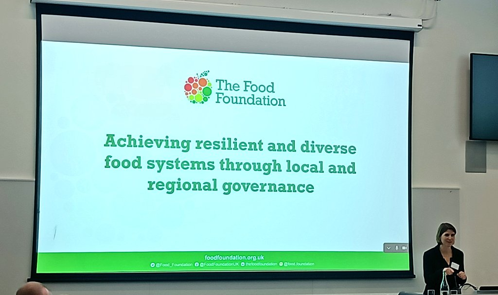 Now at #cityfoodsym Anna Taylor from @Food_Foundation giving the key note. Setting out the case for resilient and diverse food systems.