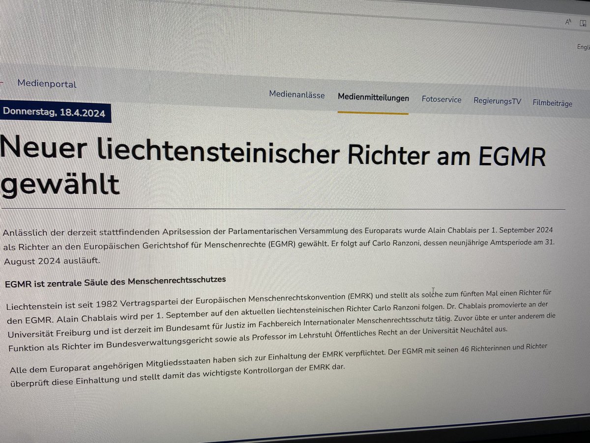 Habemus liechtensteinischen Richter am EGMR! Aber was ist mit Austria?