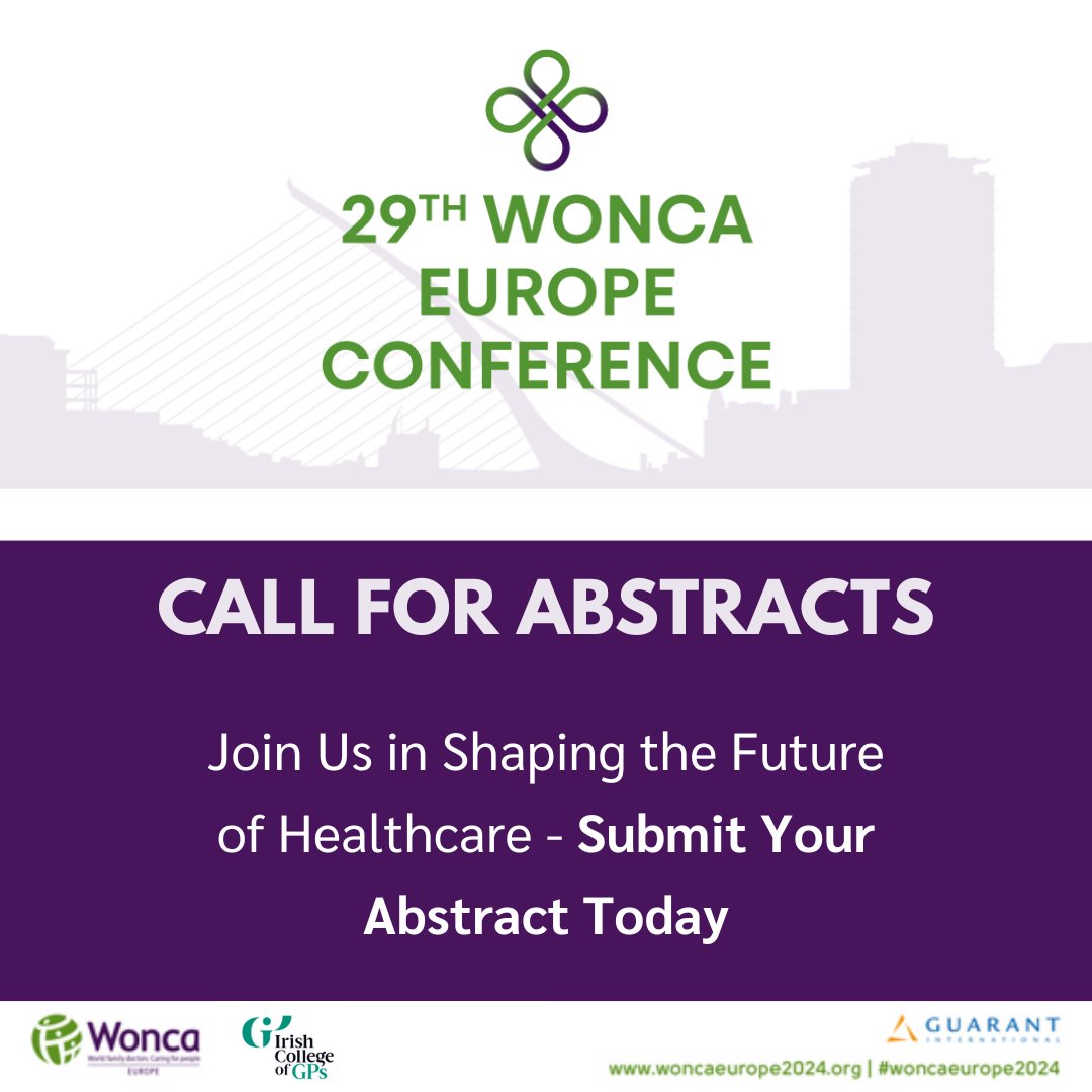 Do you want a unique opportunity to present your work at the prestigious #woncaeurope2024 The deadline for abstract submission is just around the corner - 22 April 2024: bit.ly/3Tst58d #GP #familymedicine #AbstractSubmission #Dublin