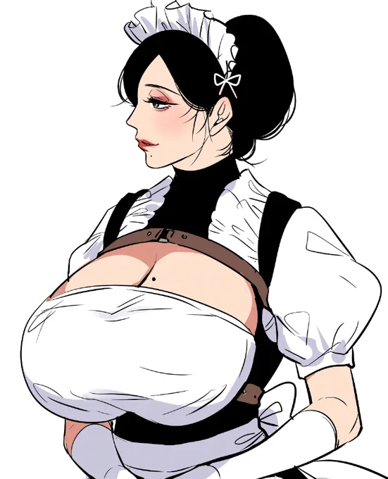爆乳バニーおばさんには、こういうフリルメイドもいいけど、クラシカルなメイド服似合いそうだよね 