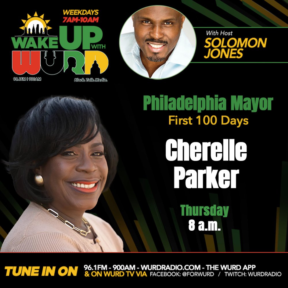 onwurd's tweet photo. Don't miss WURD's @SolomonJones1 interview Mayor Parker on Wakeup With Wurd this Thursday at 8am!
Discussing her first 100 days & issues facing the City of Philadelphia.
#WURDRadio #WakeUpWithWURD #MayorCherelleParker https://t.co/xDg2tAe2i7