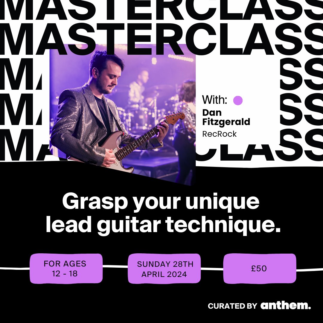 Parents of aspiring musicians! 🎸

Our Intermediate Guitar Masterclass in Cardiff is the perfect opportunity to refine playing technique, unleash creativity, and connect with fellow music lovers.

 Sign up now and let's make some noise! ⚡️ 

anthem.wales/masterclass/