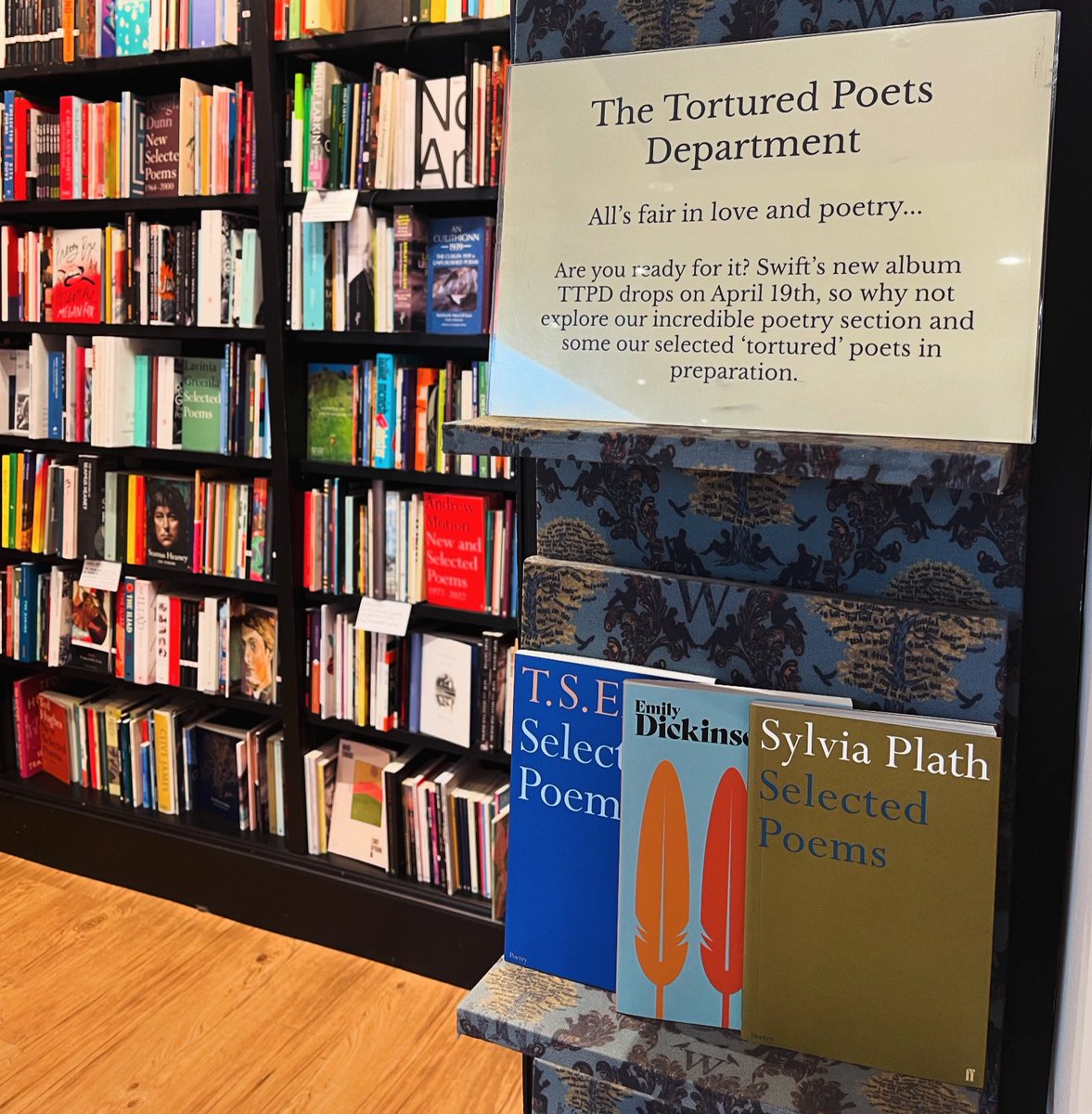 Are you ready for it? Taylor Swift’s new album The Tortured Poets Department is out this Friday on April 19th! So why not explore our incredible poetry section and some of our selected ‘tortured’ poets in preparation.