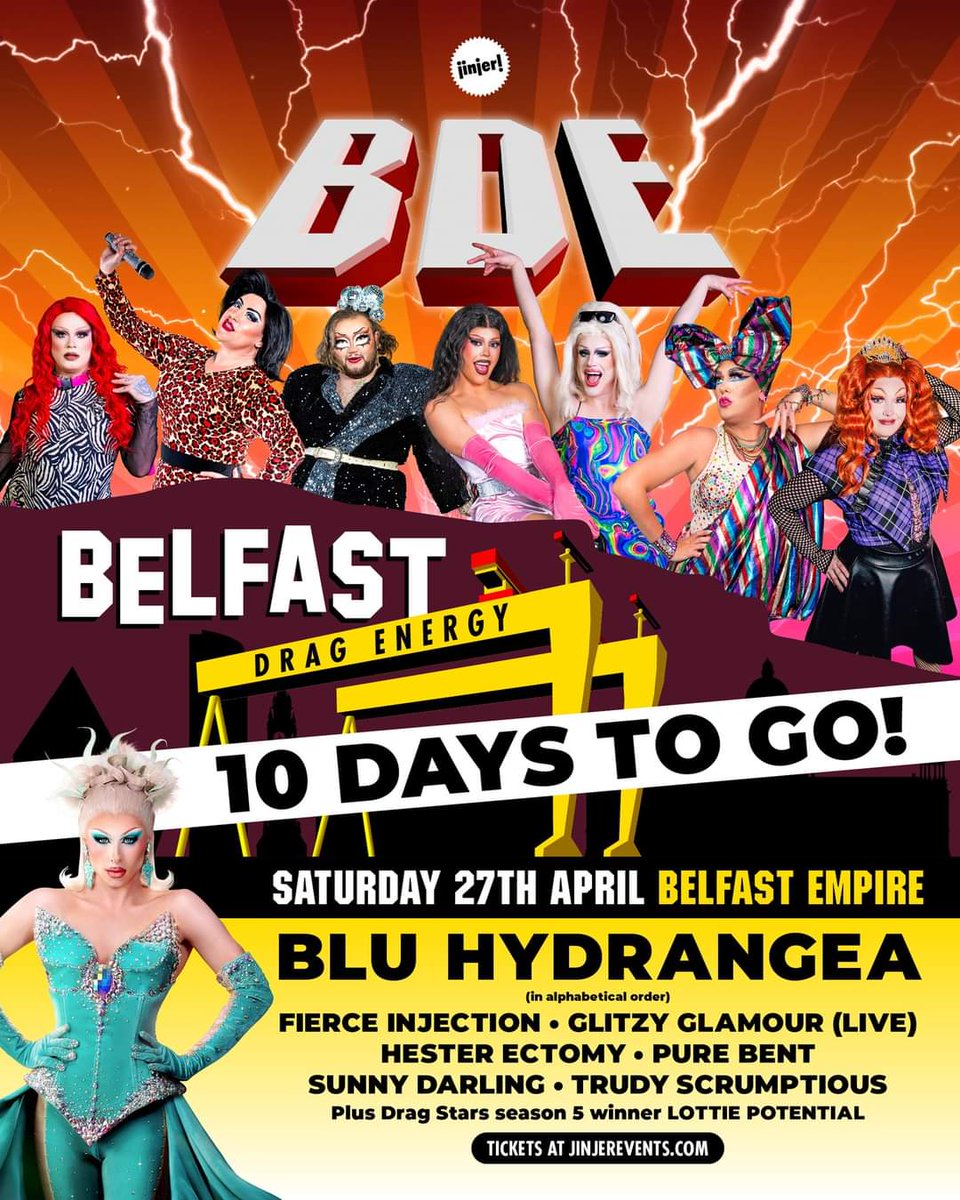 Saturday week! An awesome undertaking by the folks at Jinjer Events bringing together a veritable who's who of local drag, including the amazing @BluHydrangea_ Remaining tickets available direct via jinjerevents.com