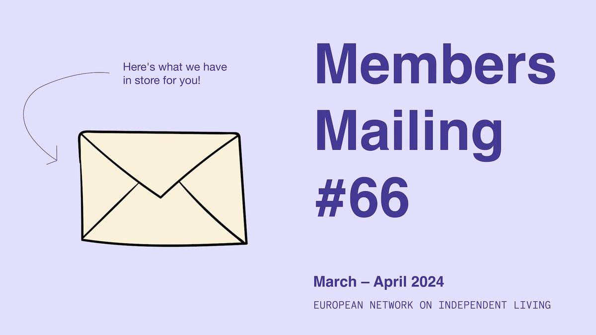 📣 Message for our members: Our latest Members Mailing is out, so check your email inbox 📬 If you are our member but didn't receive the mailing, please contact Michael Goossens at: michael.goossens@enil.eu and he will make sure that you get it. Enjoy the rest of your day!