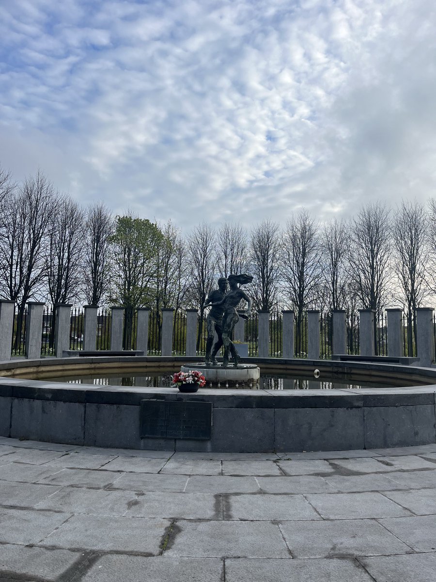 Thinking of the 48 young people who went out for a night in Dublin in 1981 and never came home. And thinking of the survivors, on this most important day of inquest verdicts. This image taken this morning at Memorial Park. #stardust
