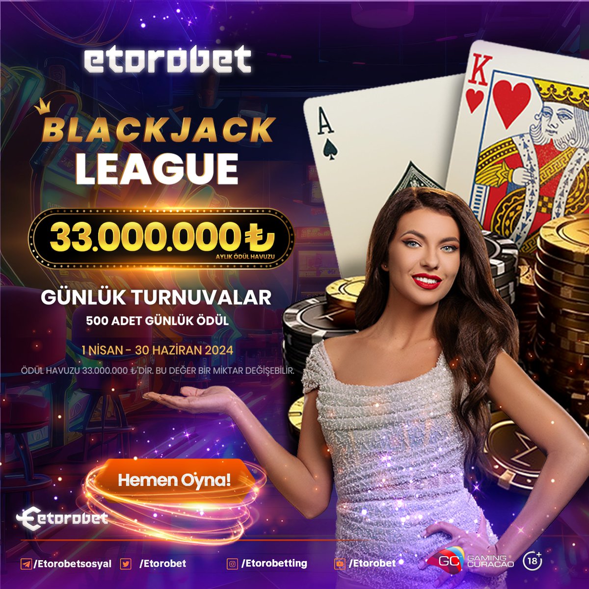 🎰 33.000.000 TL'LİK Blackjack Turnuvası Etorobet'de! 🃏💰 Kazanmak için şimdi katılın! 🔥 ✅HEMEN OYNA : rebrand.ly/etorobetguncel