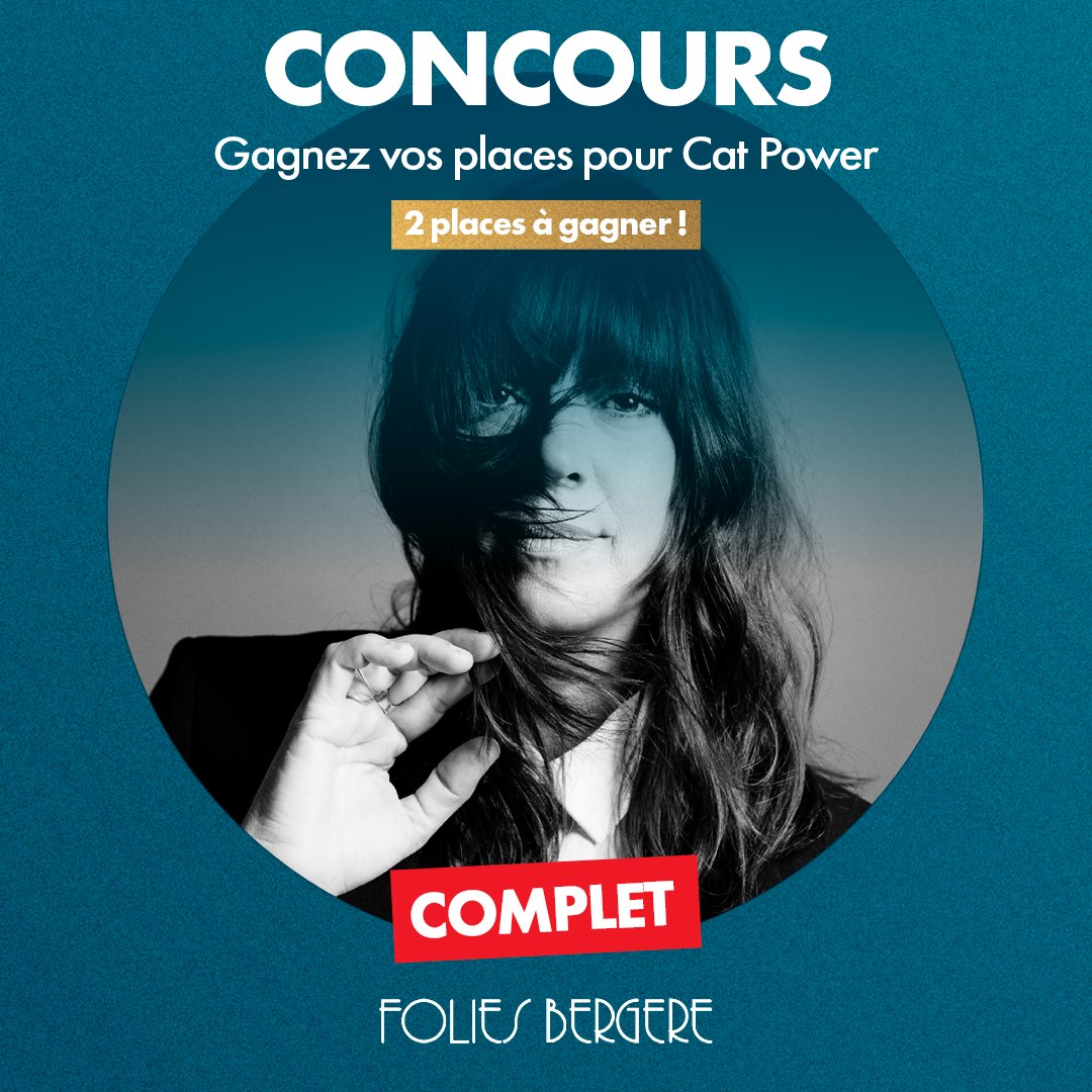 🥳🥳 SURPRISE ! On a réussi à trouver 2 petites places à vous offrir pour le concert archi COMPLET de Cat Power aux Folies Bergère ! Les places à gagner sont sur la date du lundi 29 avril. 🍀 Pour participer → bit.ly/CONCOURS-CATPO…