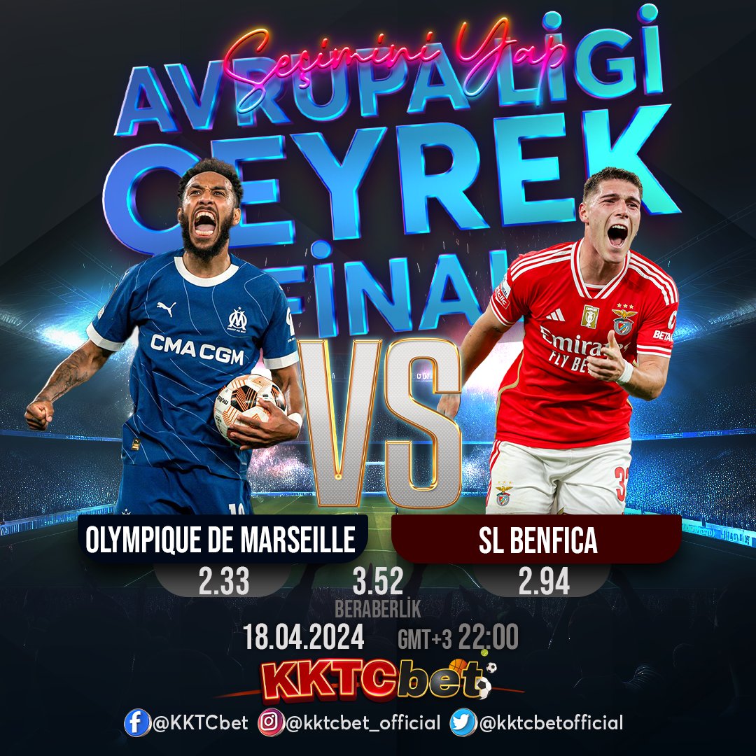 Seçimini Yap! Olympique De Marseille - SL Benfica - Favorin Kim? #match #matchday #favorite #win #kazan #gameday #futbol #followus #soccerlife #soccerplayer #soccerislife #soccerball #soccergame #soccerlove #soccerskills #soccer #uefaeuropeleague #olympiquedemarseille #slbenfica