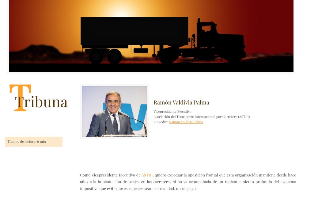 A raíz del enésimo globo sonda lanzado por el @transportesgob sobre la posibilidad de implantar el pago por uso en las autovías, rescatamos esta tribuna de opinión sobre los #peajes de nuestro VP, @ValdiviaRVP, en la revista @aecarretera ➡️revistacarreteras.com/2023/12/03/ast…