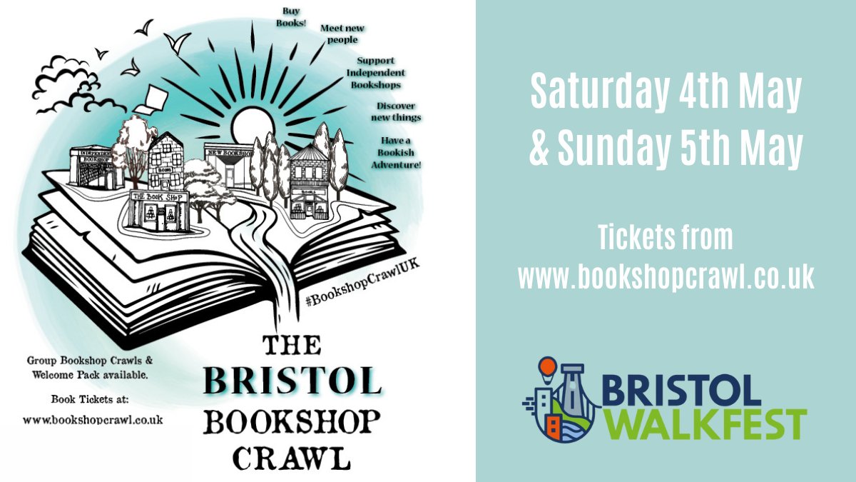 A year in the making! @BookshopCrawlUK are coming to Bristol, as part of @briswalkfest. On May 4th & 5th they’ll be leading walking tours around our city’s marvellous independent bookshops📚 Tickets at bookshopcrawl.co.uk Saturday’s tour starts at 1pm from our Henleaze shop