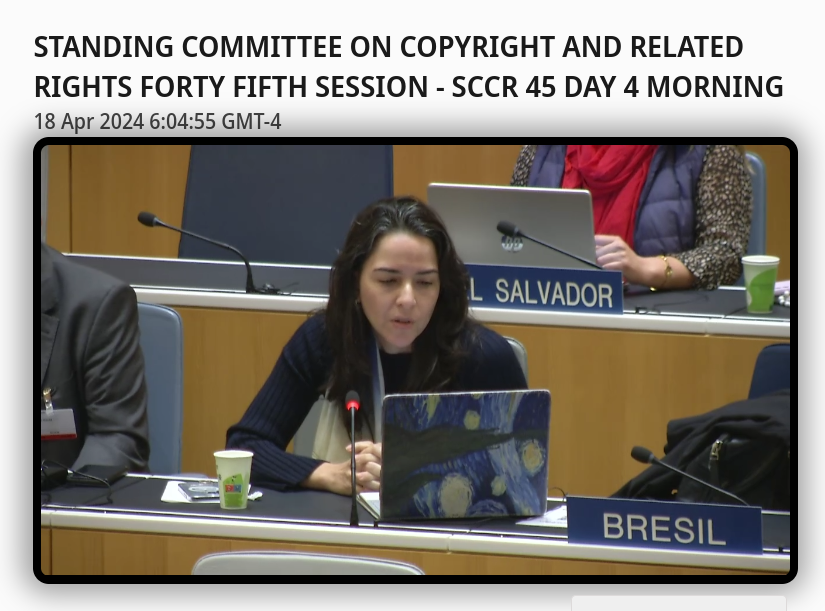 Following what was dramatic but off the record discussions on copyright limitations  and exceptions, WIPO #sccr45 now discussing the GRULAC proposal on SCCR work on copyright in the digital environment.