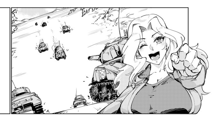 ものすごくいい加減に描いても人物の3倍キツい戦車。戦車キツい。 