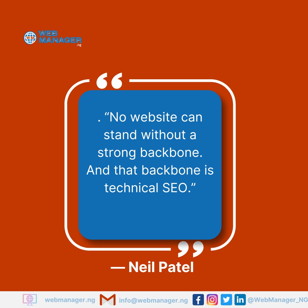 WebManager_NG's tweet photo. No website can stand without a strong backbone.
And that backbone is technical SEO.

For more information visit https://t.co/oFE2rABqH6

#webhosting #ICTMagic #Webdevelopmentwonder #Webhostingwizard #NaijaTechGurus https://t.co/rcgveMPJQc