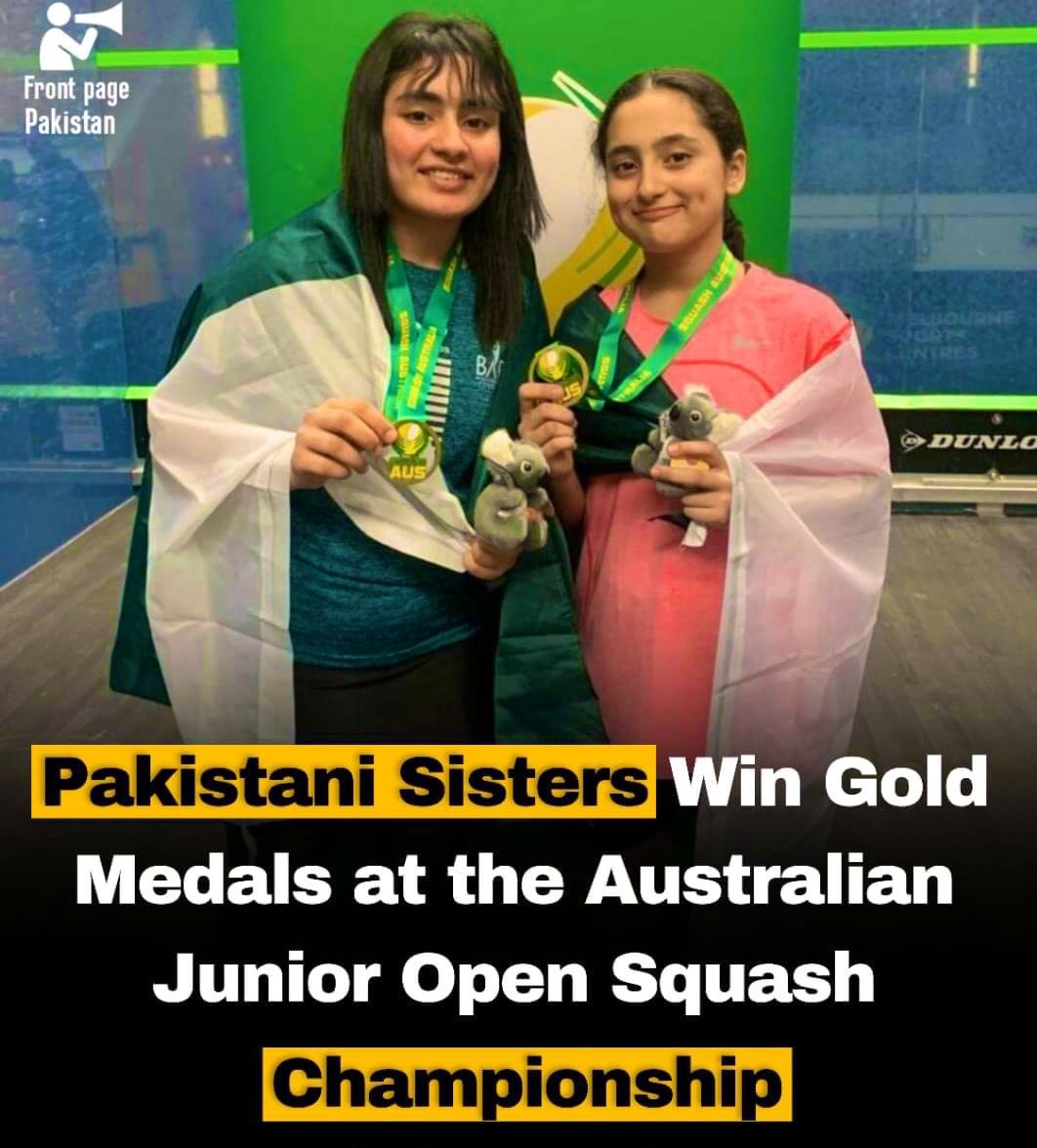 🗣️ Many congratulations 🇵🇰👏🏻👏🏻 The young Pakistani 🇵🇰 squash players, Mahnoor Ali and Mahwish Ali, sponsored by the Bilquis and Abdul Razak Dawood (BARD) Foundation, achieved remarkable success by winning gold medals at the Australian Junior Open 2024. The championship took