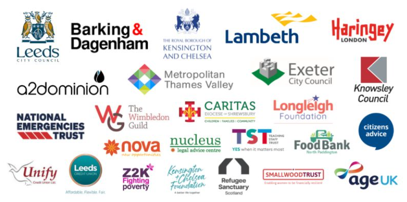 Join our growing list of partners who trust us to get cash straight to their most vulnerable clients.

From #foodbanks, local @CitizensAdvice, local/national #charities,  community and faith groups to some of the largest #housingassociations and #localauthorities in the country.