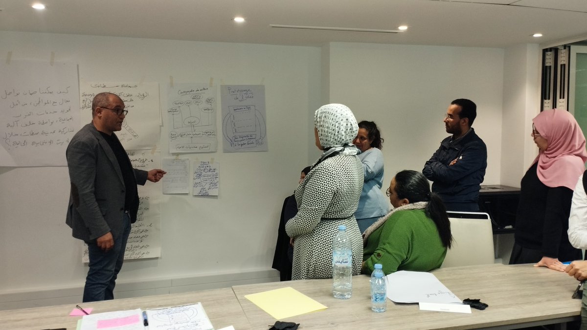 Partenariat 🇲🇦🇪🇺
📢 #Tadafor a organisé une formation sur la co-création, à📍Casa et📍Oujda 
Animée par des facilitateur·ices, les participant·es ont été coaché·es, durant 2️⃣ jours, sur l’utilisation des outils innovants
#MarocUE #EnablingChange #SDGs #innovants #design_thinking