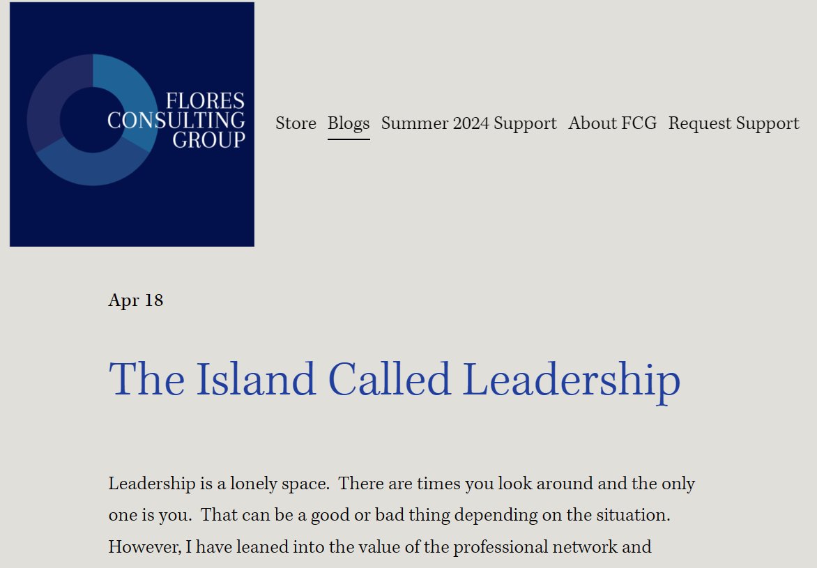 Check out this week's post! floresconsultinggroup.com