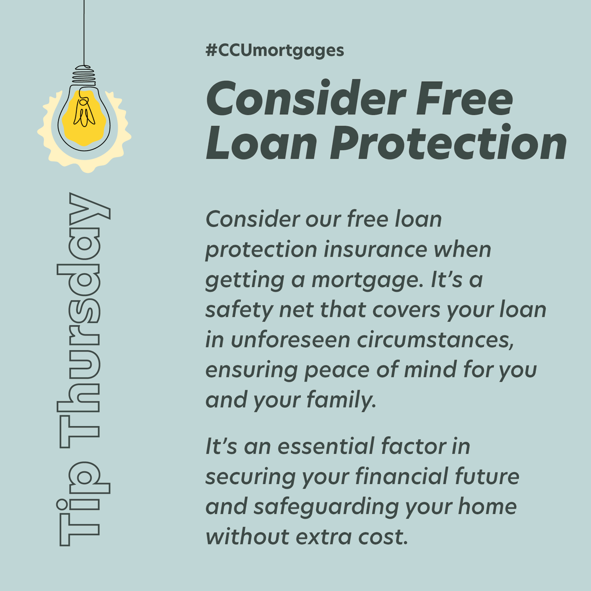 Free loan protection insurance? Yes! And that includes Mortgage!!

It’s your safety net for unforeseen circumstances, ensuring your family’s financial future and home are safeguarded. 

#AskAudrey #MortgageTips #CCUmortgages #FinanceTips  #mortgagehelp