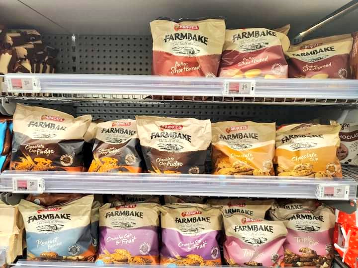 Our Kiwi cousins might labour under an even more expensive grocery sector than ours, but at least they still have Arnott's Farmbake Cookie selection.