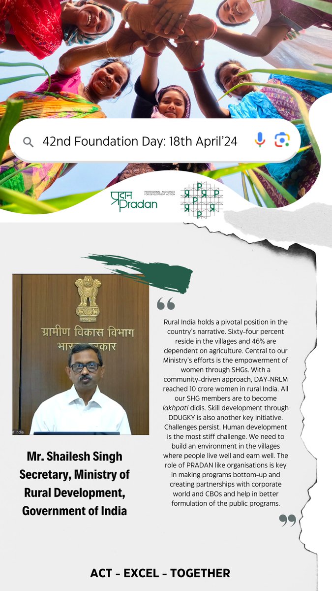 Our first speaker in the #42FoundationDay event was Mr. Shailesh Singh Secretary, Ministry of Rural Development, Government of India. View the live streaming of the event at youtube.com/watch?v=9EQZFr… #FoundationDay @MoRD_GoI