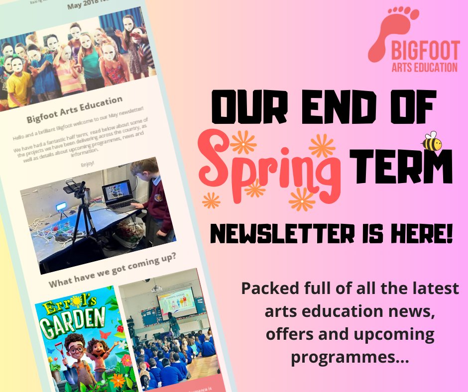 Our favourite times of the year are when we get to celebrate everything we and our wonderful Bigfooters and schools have recently achieved. Therefore, we are delighted to share with everyone our TERMLY NEWSLETTER: mailchi.mp/bigfootart.../… #newsletter #artsnews #artseducation