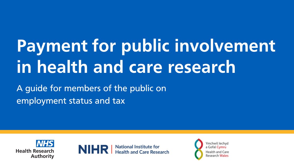 🆕 We’ve launched new public involvement pay guidance with <a href="/ResearchWales/">Health and Care Research Wales</a> and <a href="/NIHRinvolvement/">NIHR Involvement</a>.

The new guidance aims to help members of the public understand and know their rights and responsibilities.

Find out more ➡️ hra.nhs.uk/about-us/news-…

#PublicInvolvement #Involvement