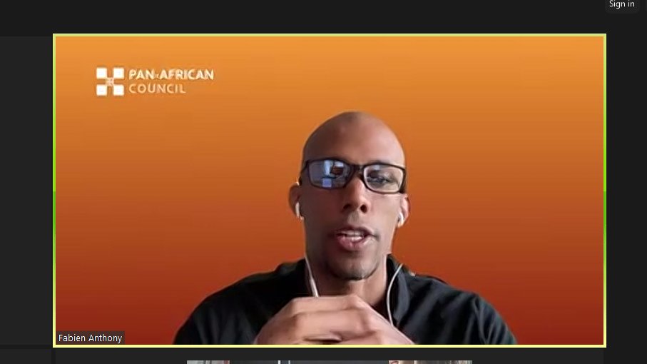 Fabien Anthony from the <a href="/PanAfricanCo/">Pan-African Council</a> joins the symposium to share CSO experiences from a diaspora perspective. "ECOSOCC plays a pivotal role in getting CSOs within Africa and the diaspora into the conversations around policy development that the <a href="/_AfricanUnion/">African Union</a> works on".