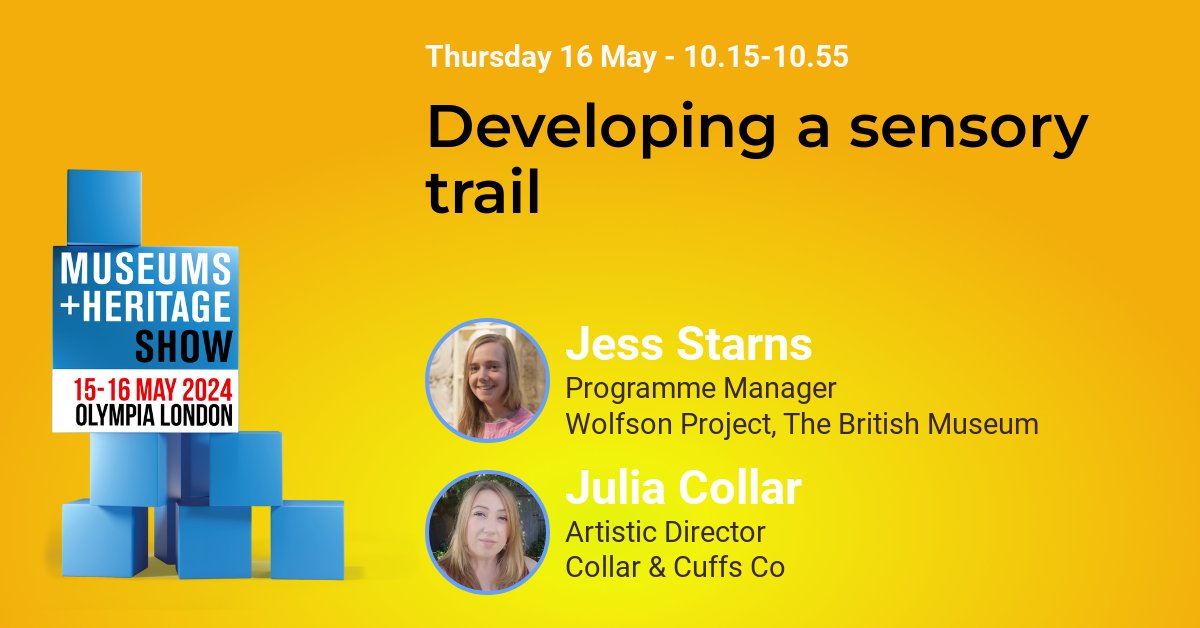 At the #MandHShow, hear Jess Starns @britishmuseum and Julia Collar @CollarCuffsCo talk about developing a sensory trail aimed at autistic and learning-disabled adults to support independent visits to the museum with a focus on mindfulness.

Register for your free two-day pass: