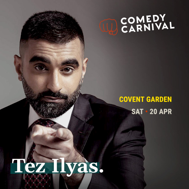 International stand up comedy this Saturday, feat. @tezilyas, @dineshnathancom, #MattFoster, and #PeteGionis as MC. Tickets: comedycarnival.co.uk/covent-garden/ Doors 7:30pm - 8:30pm. Show 8:30pm - 10:30pm