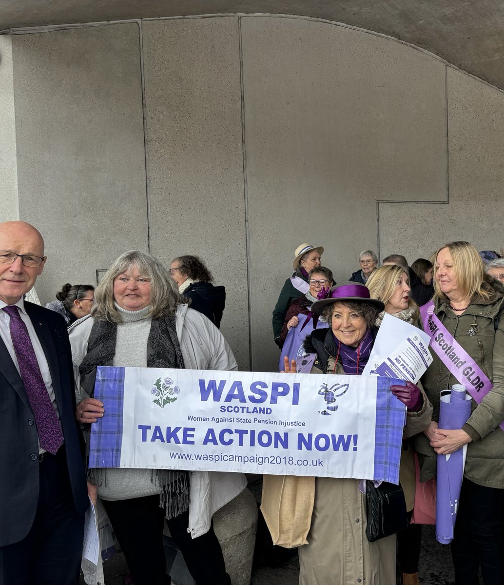 Pleased to express my support to the #WASPI women who brought their case for justice ⁦@ScotParl⁩ today.