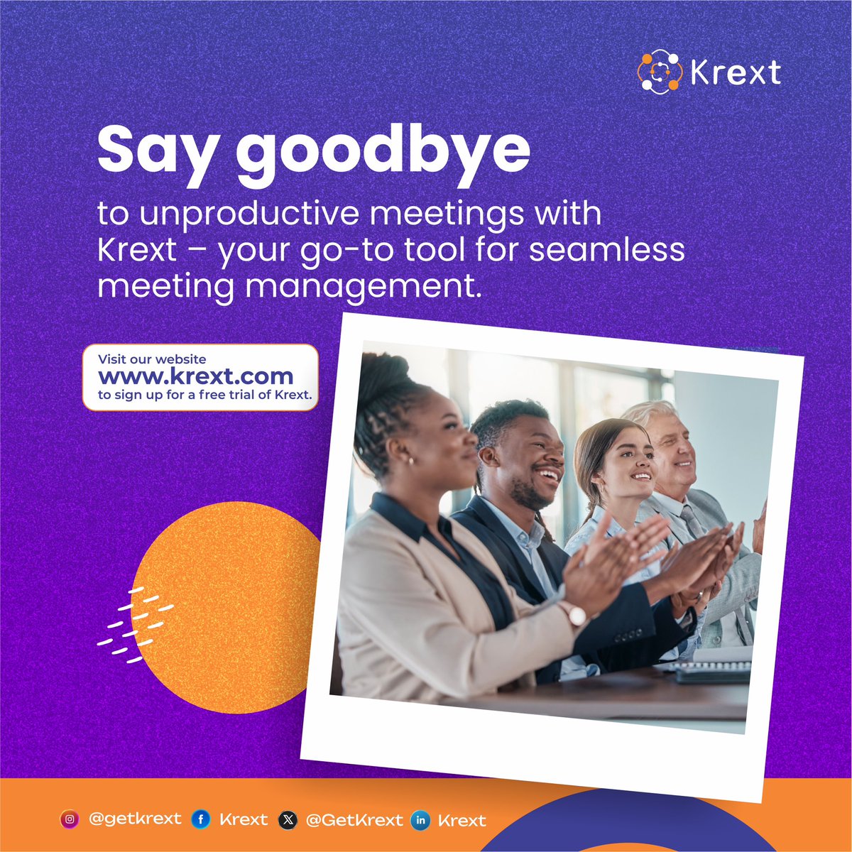 GetKrext's tweet photo. Seamless meeting management is possible with Krext!

Sign up and begin taking advantage of Krext for efficient and seamless meeting management.

https://t.co/aHPiQOpABw

#stressfree #stressfreemeetings #virtualmeetingstips #viralvideos #viral #meetings #krext #getkrext https://t.co/rmFAUjet6D