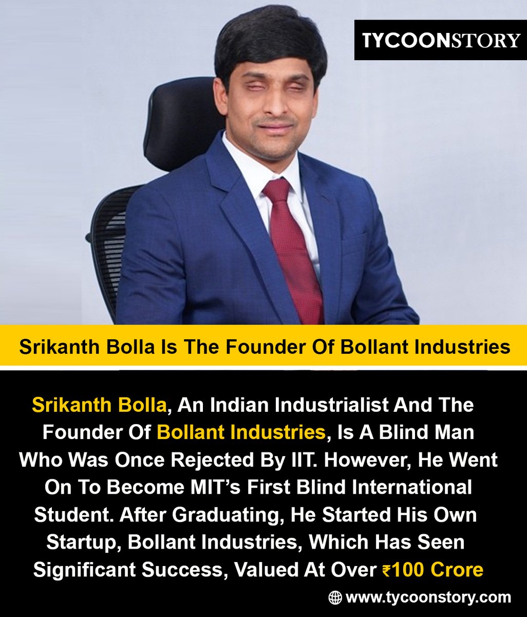 Srikanth Bolla Is The Founder Of Bollant Industries

#SrikanthBolla #BollantIndustries #SocialEntrepreneur  #DisabilityEmpowerment #Business #Empowerment #InnovativeEnterprise #Inspiration #Entrepreneurship #ImpactBusiness  @SrikanthBolla_ 

tycoonstory.com