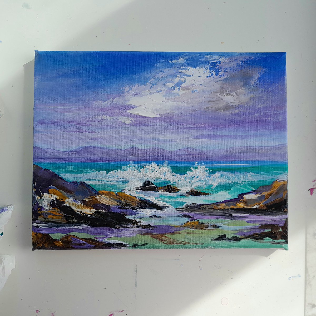 I think this may be finished. Off to the framers so. #oceanlife #waves #seascape #origianlart