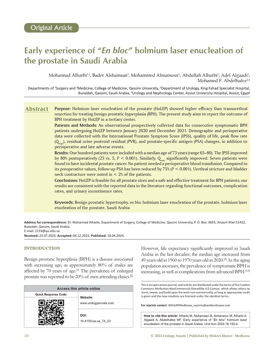 Early experience of “En bloc” holmium laser enucleation of... : Urology Annals journals.lww.com/urol/fulltext/…