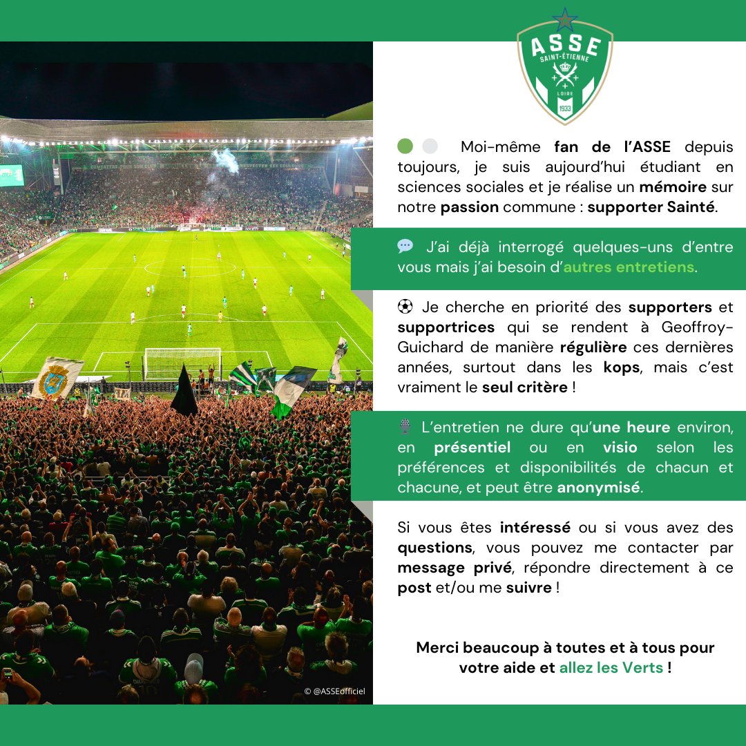 HugueninYann's tweet photo. Supporters stéphanois, supportrices stéphanoises, je fais appel à vous ! 💚

(RT appréciés !)

👇👇 https://t.co/my7J6aBxa1