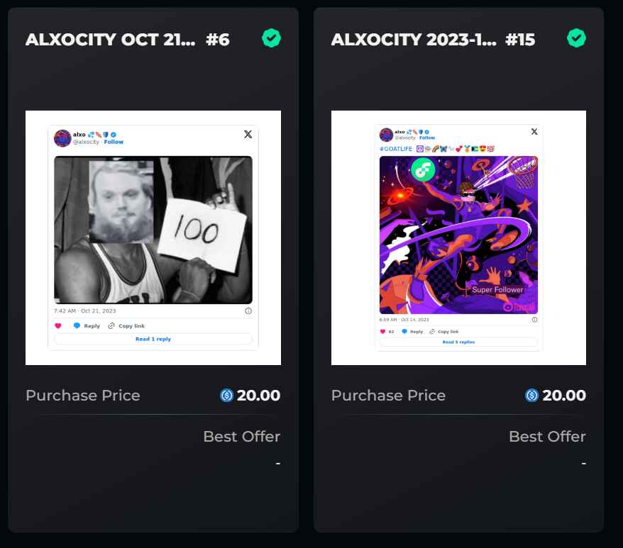 Check out my <a href="/Piece_gg/">Piece</a> NFT's listing on <a href="/flowty_io/">Flowty</a> 
flowty.io/user/0x1b3c7cc…

2 <a href="/alxocity/">Korn Dogg+</a> tweets low serial number 🔥

From the first <a href="/Piece_gg/">Piece</a>  marketplace seller.👀