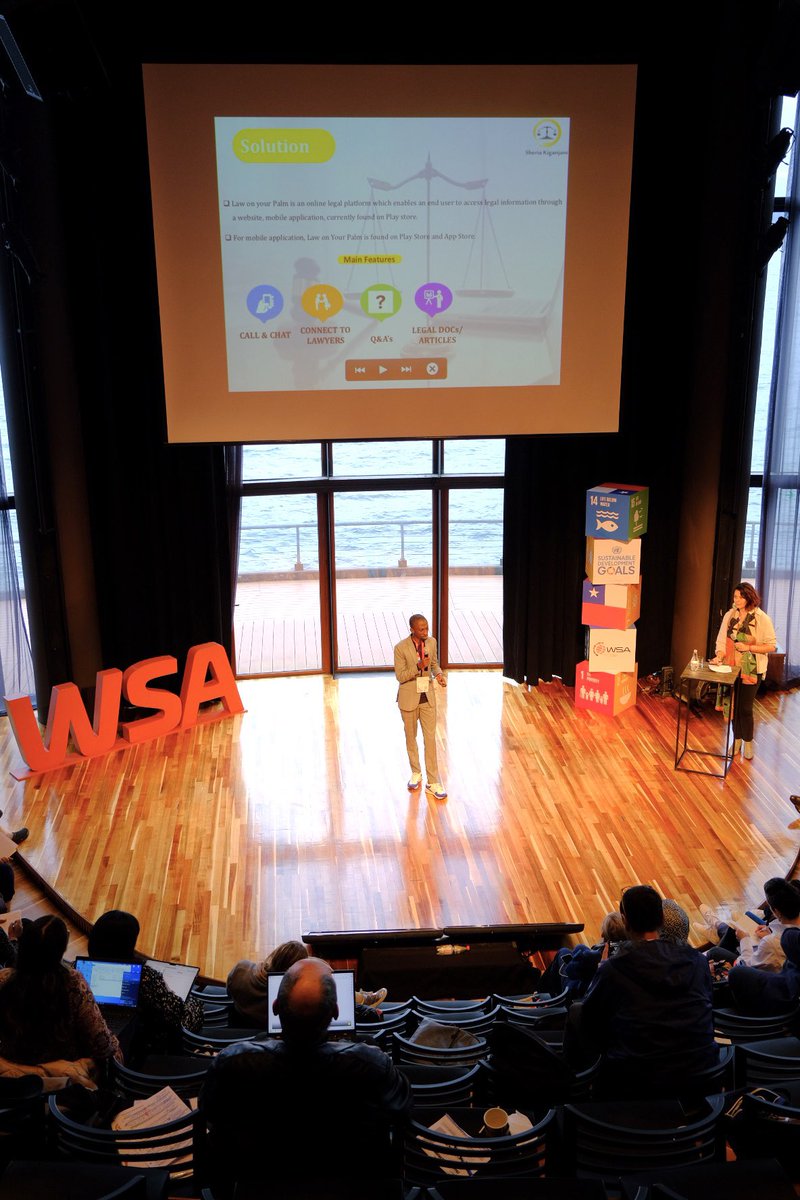 JjNabiry's tweet photo. Excited to have shared a stage at @WSAoffice Global Congress Patagonia Chile 2024, highlighting @SheriaKiganjani 's incredible achievement in using technology to solve the access to justice challenge in Tanzania.#WSA2024 #SocialInnovation #globalgoals #planethack #connect4impact https://t.co/ZFQ5qTTK4m