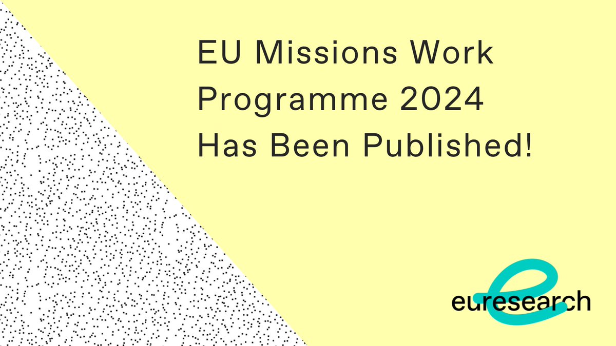 EC hosts Info Days for EU Missions 2024 proposals on 25-26 Apr. Stream online for new topic info. Looking for partners? Join the Brokerage Event on 21-22 May , to meet potential collaborators. Swiss entities eligible for SERI funding. t.ly/SylLj #HorizonEU
