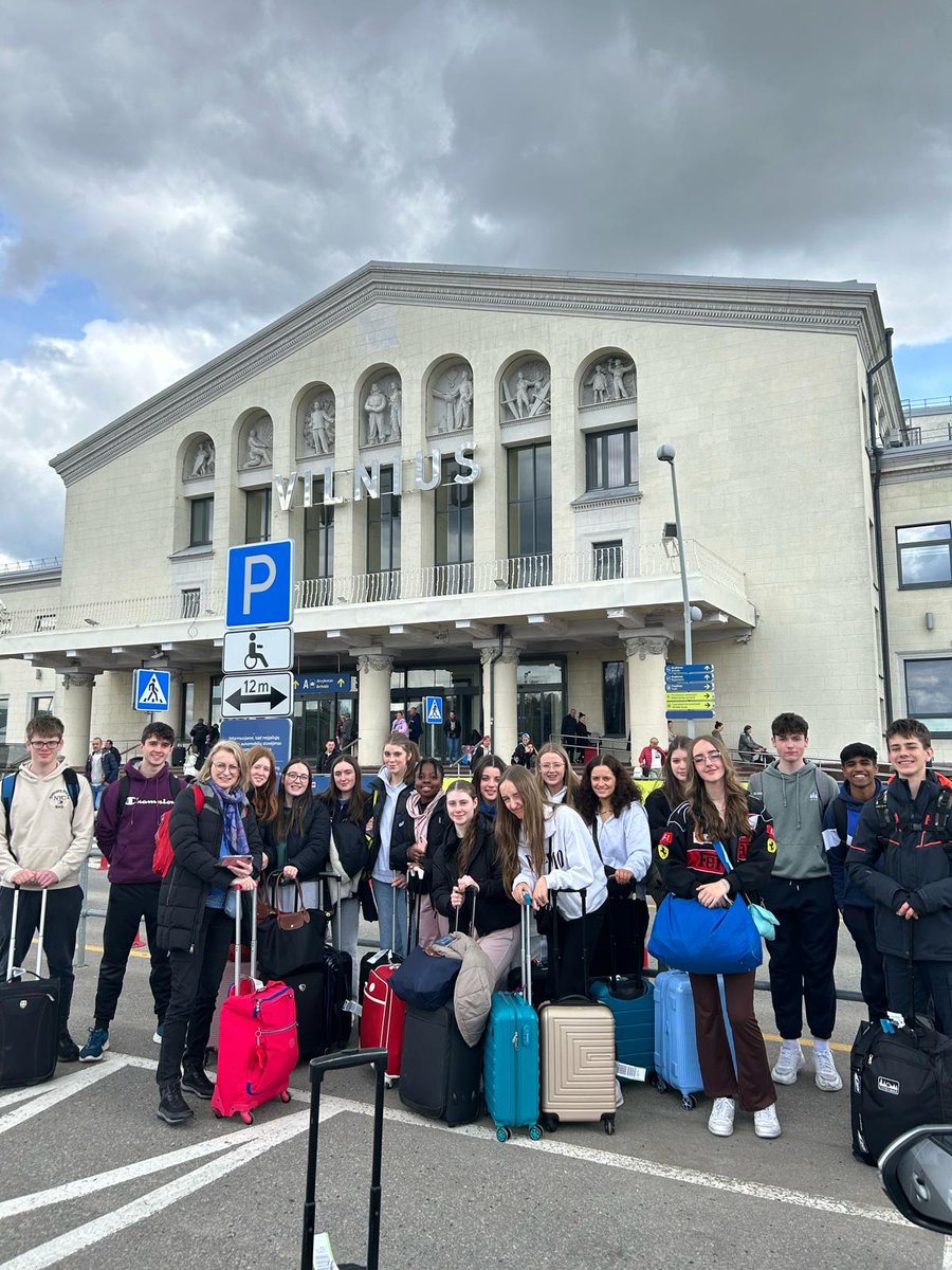 NiamhatMU's tweet photo. So delighted to see our @Wesleycollege co-researchers have landed safely in Vilnius to present their research on racism in schools at #ECSWR. #AmazingTeam https://t.co/kP7WFXnlX2