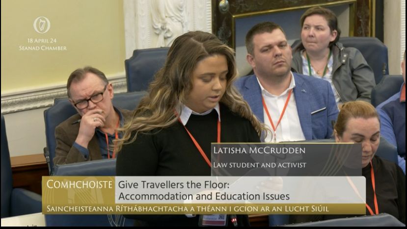 PaveePoint's tweet image. @LatishaMc2004 speaking on #Traveller education - &quot;there&apos;s a vast number of barriers for Travellers in education which need to change now and not later&quot;  #TravellersTakeTheSeanad