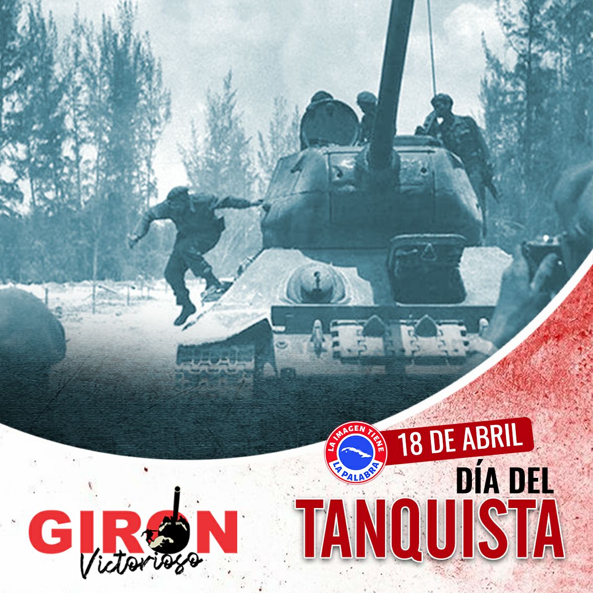 Los tanques cubanos mojaron sus esteras en las aguas de playa Girón, los mercenarios corrían llenos de miedo ante el avance de los jóvenes tanquistas. #GirónVictorioso