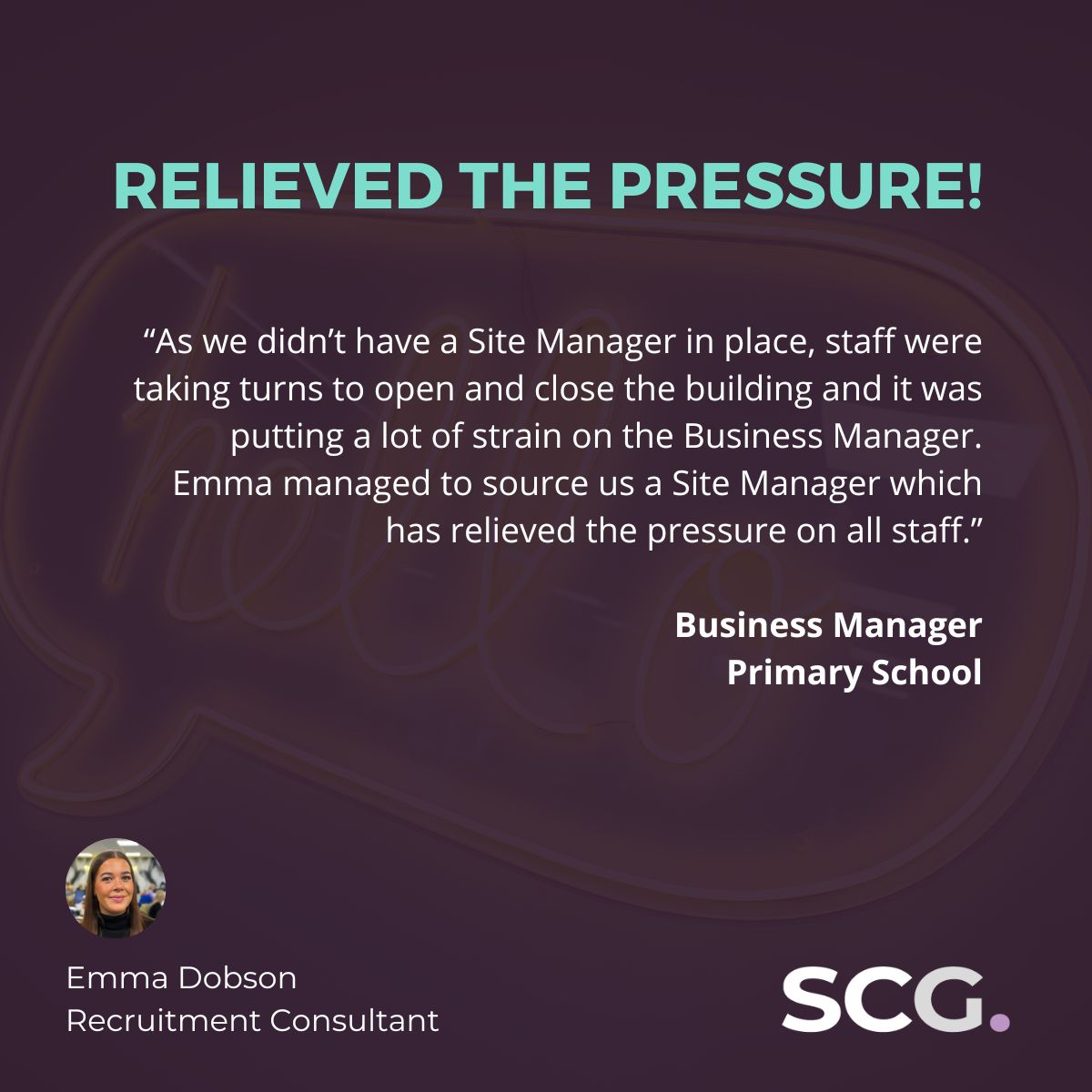 Well done to Recruitment Consultant, Emma Dobson, for this amazing client feedback! Looking for support with recruiting school facilities staff? Get in touch with Emma today - 📞 01772 954200 📩 ed@spencerclarkegroup.co.uk #testimonialthursday #clientfeedback #schoolfacilities