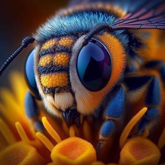 Bir arının  makro çekimi.