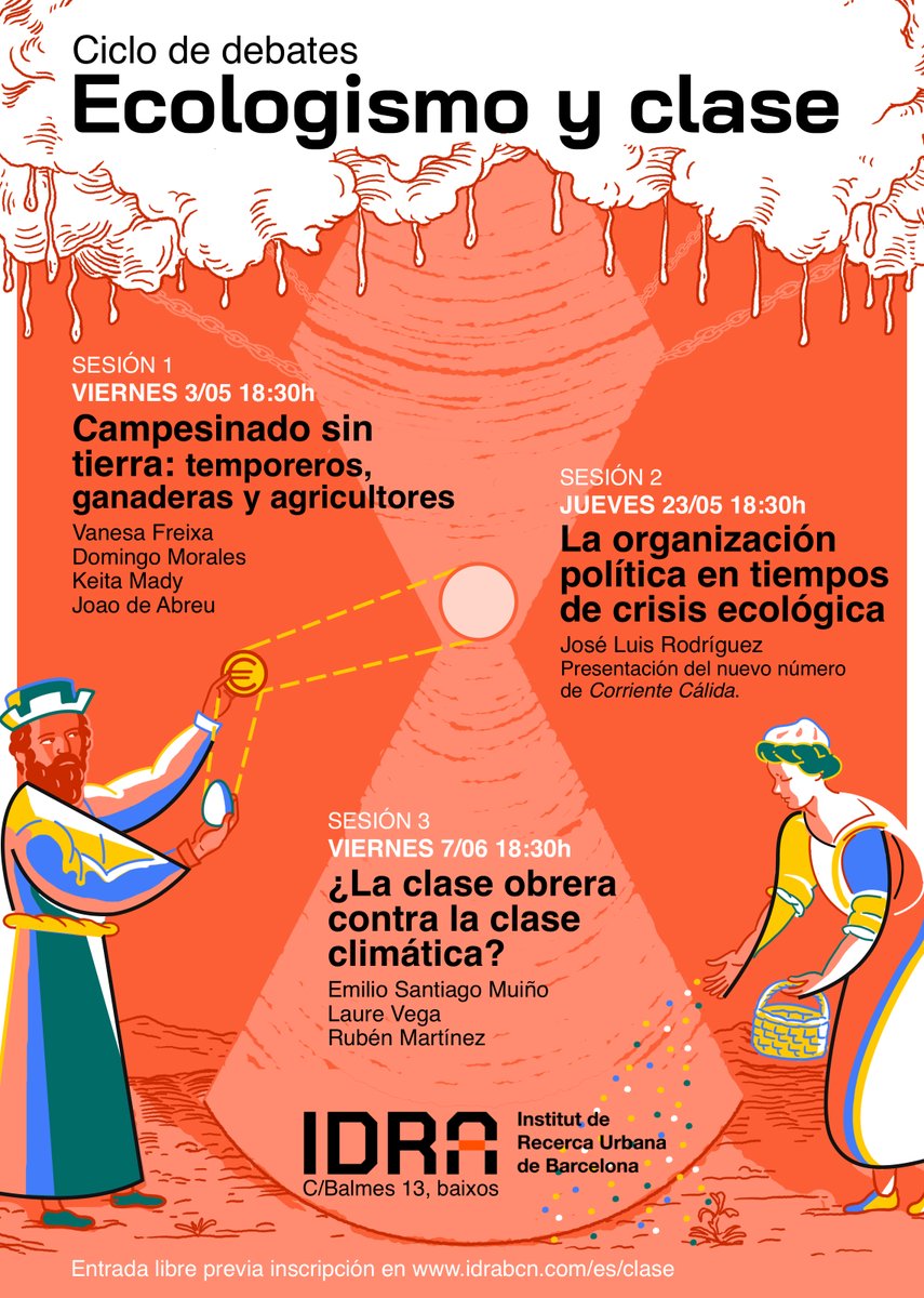 Los chalecos amarillos en Francia o las marchas con tractores en Catalunya, ¿qué nos dicen sobre la relación entre ecologismo y clase? ¿Los deseos de la clase trabajadora topan con la agenda ecologista? Nuevo ciclo en @idrabcn Inscripción (gratis) idrabcn.com/es/clase/