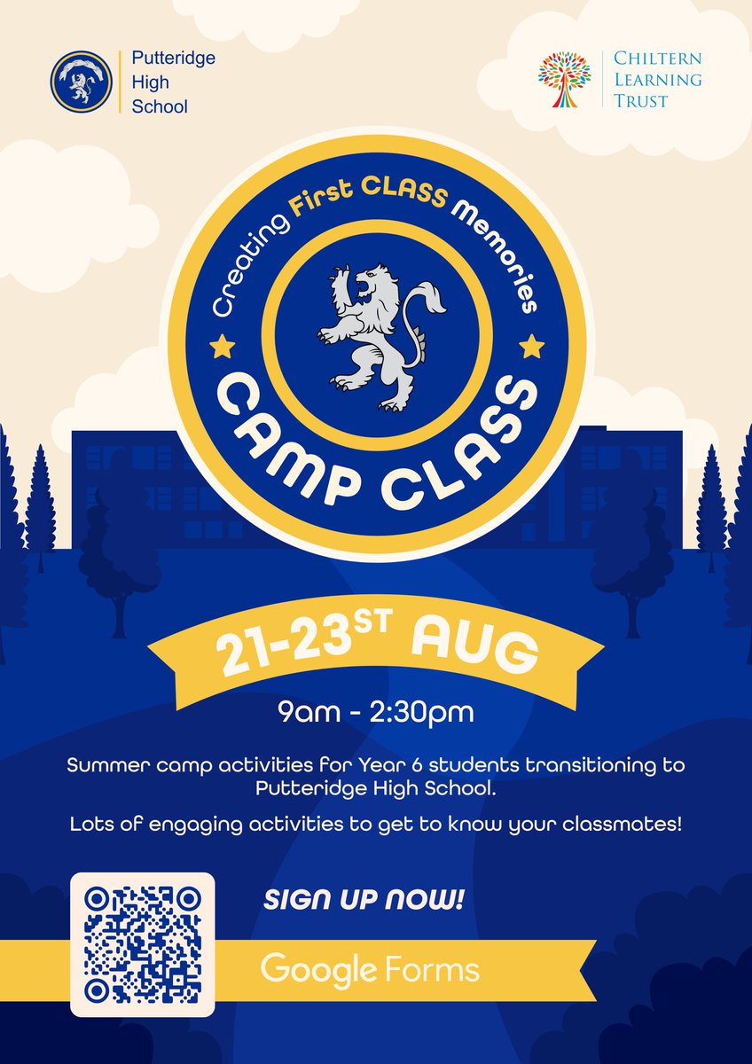 We will be running summer camp activities for Year 6 students who are joining us in September from the 21st - 23rd August, 9am - 2:30pm each day. Details have been emailed to our Year 6 parents and carers and you can sign up below: docs.google.com/forms/d/e/1FAI…