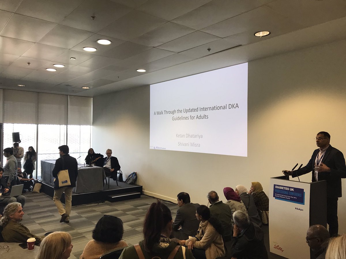 The new global guidelines for management of hyperglycaemic emergencies (DKA/HHS) presented at #DUKPC 2024 by @ketandhatariya. Session chaired by the diabetes legend Professor Sir George Alberti. JBDS-IP is proud to have contributed to this global milestone in inpatient diabetes