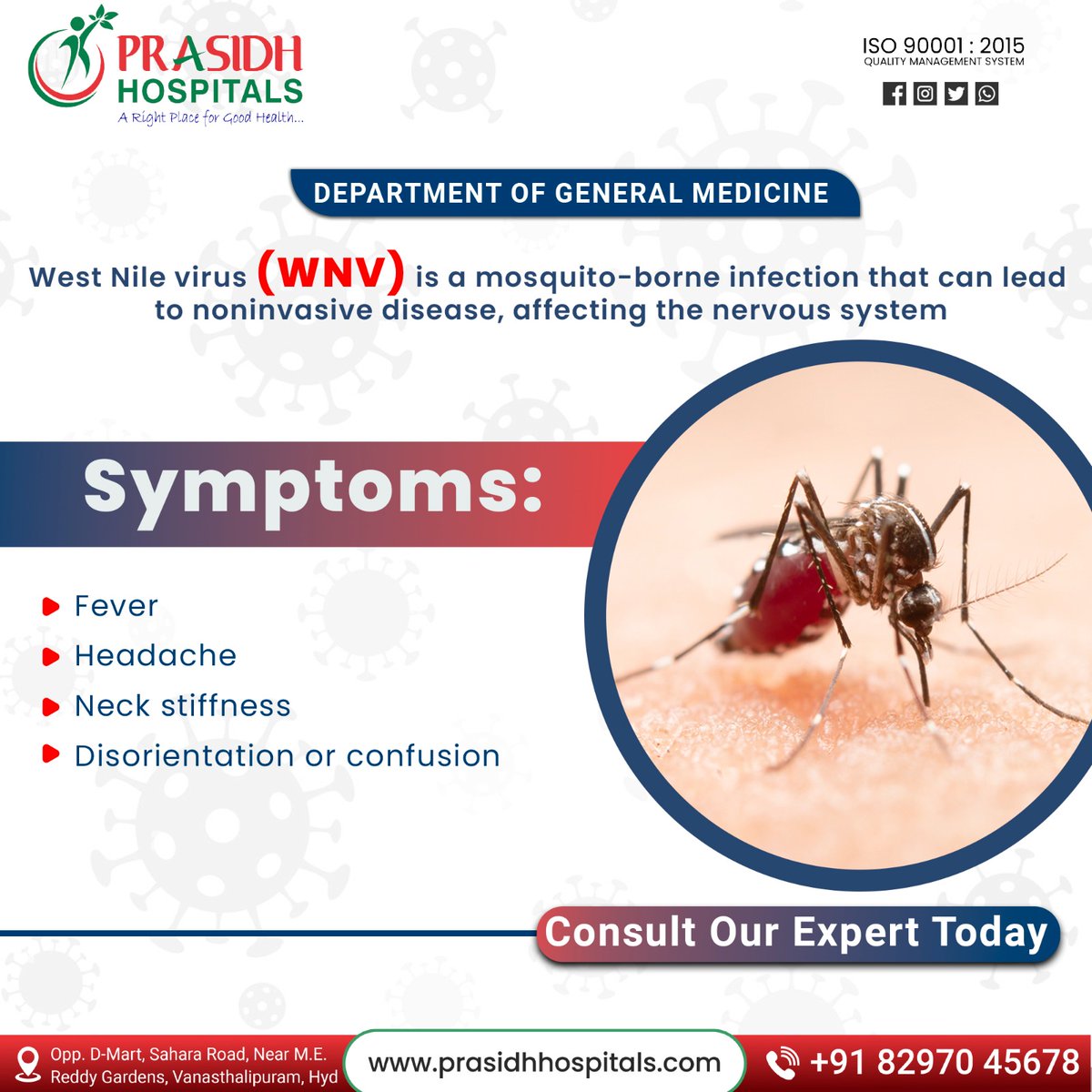 West Nile virus (WNV) is a mosquito-borne infection affecting the nervous system, leading to symptoms like fever, headache, neck stiffness, and confusion. While the probability of contracting WNV varies, prompt treatment is crucial.

#generalmedicine #wnv #infection #fever