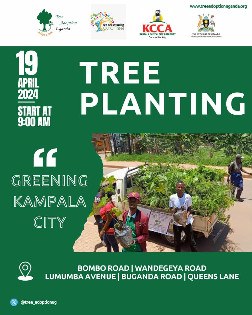 tree_adoptionug's tweet photo. Do you desire to see a green Kampala City? Join @tree_adoptionug and other partners tomorrow as we plant and map 100 trees along selected roads in the City. It is only by everyone's efforts that Kampala can be green.
#ClimateActionNow https://t.co/Z4bwxQzscB