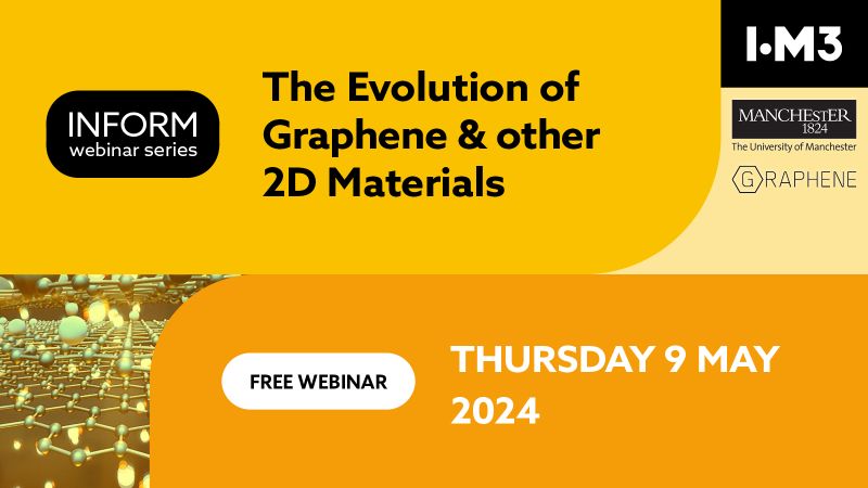 👉Exciting news for all materials innovators!

Join @UoMGraphene & @iom3 for a webinar on the commercial applications of graphene and other 2D materials. Registration and more details here: Register here lnkd.in/e3c_FFcf

#Graphene #2DMaterials #Innovation #HomeOfGraphene